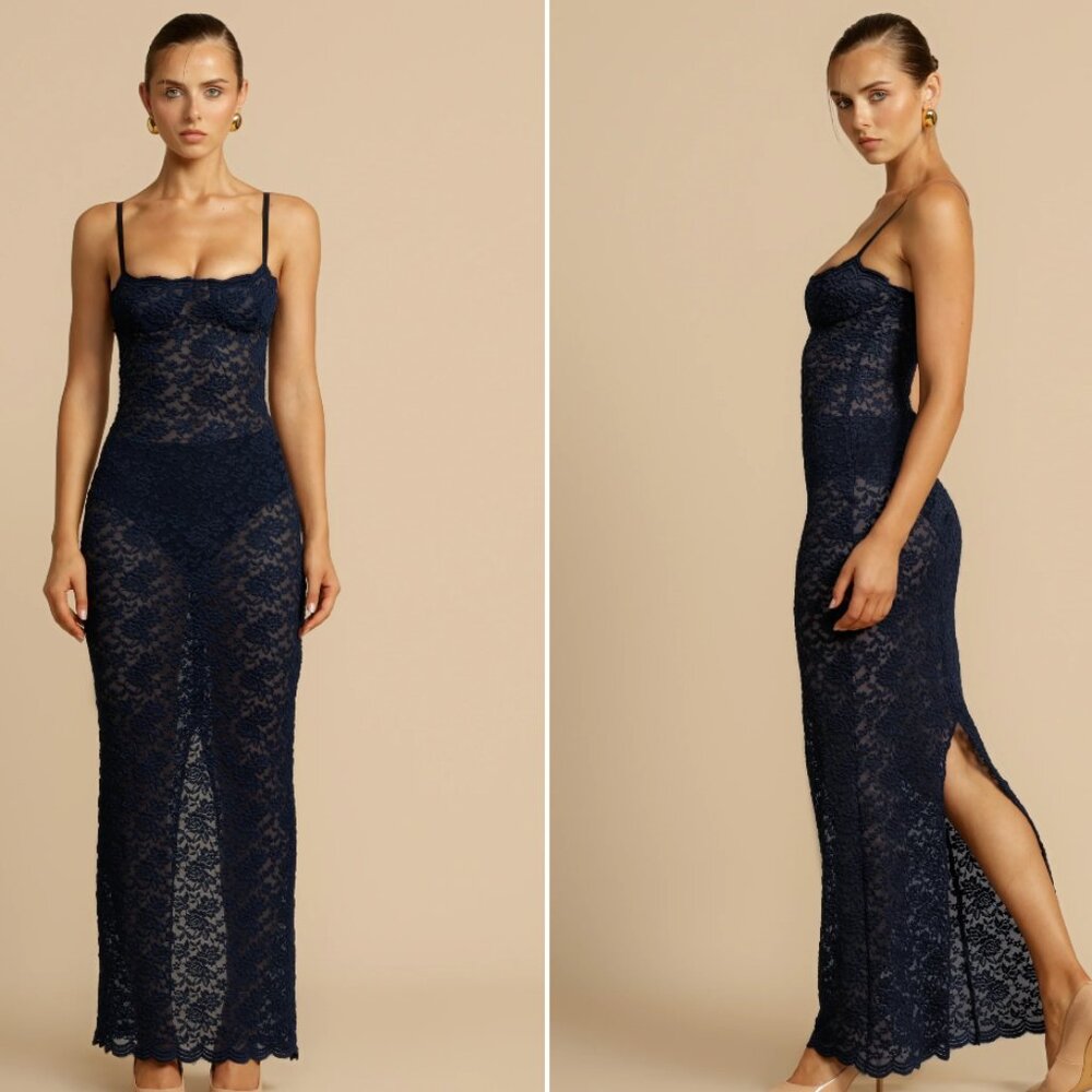 Arcina Ori Margot Navy Maxi Dress NWT